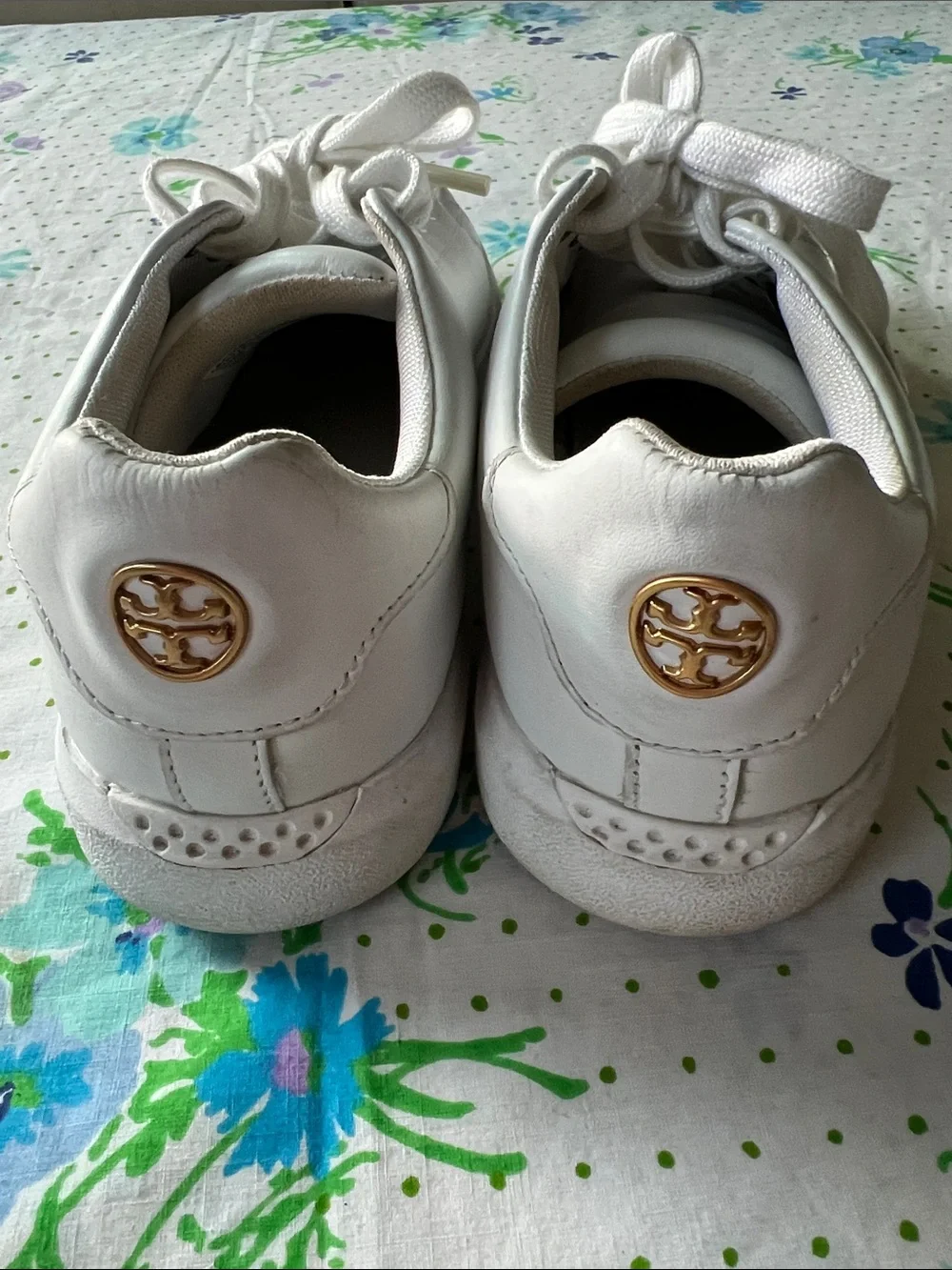 Tory Burch Leather Low Top Sneakers - 7.5